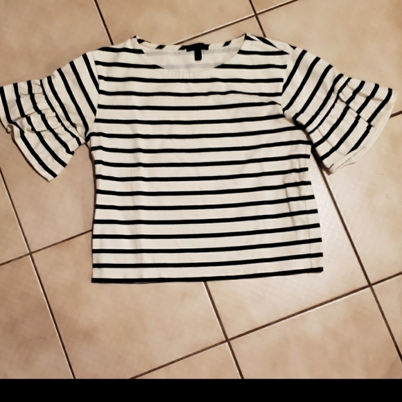 J.Crew Striped Bell Sleeve Top - Picture 2 of 3